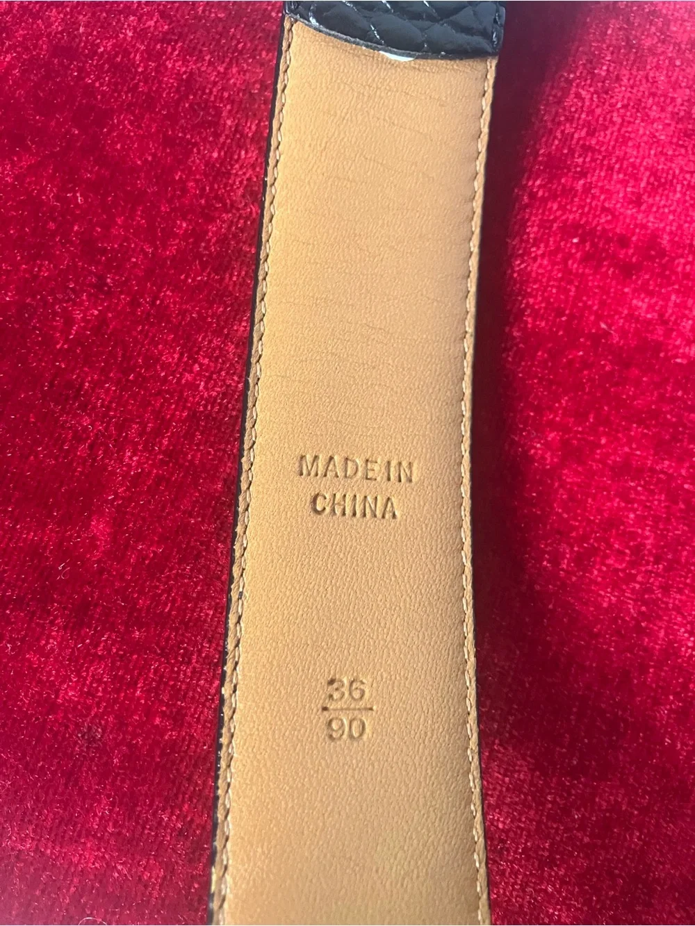 Ralph Lauren Italian Black Croc Embossed Leather Men's Belt Sz 36 USED.